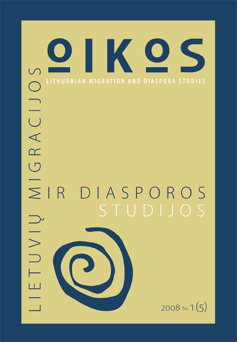 					View No. 1(5) (2008): OIKOS: Lithuanian Migration and Diaspora Studies
				