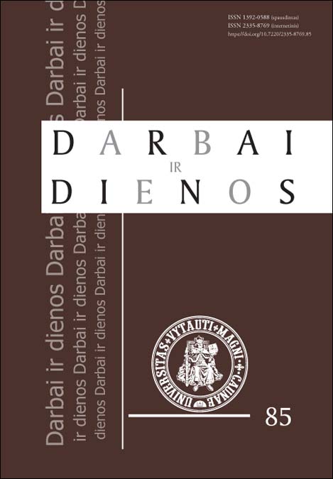 					Peržiūrėti Nr. 85 (2026): Darbai ir Dienos
				